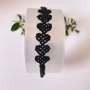 Elegant Black heart 🖤 Beaded Bracelet
